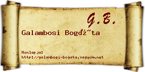 Galambosi Bogáta névjegykártya